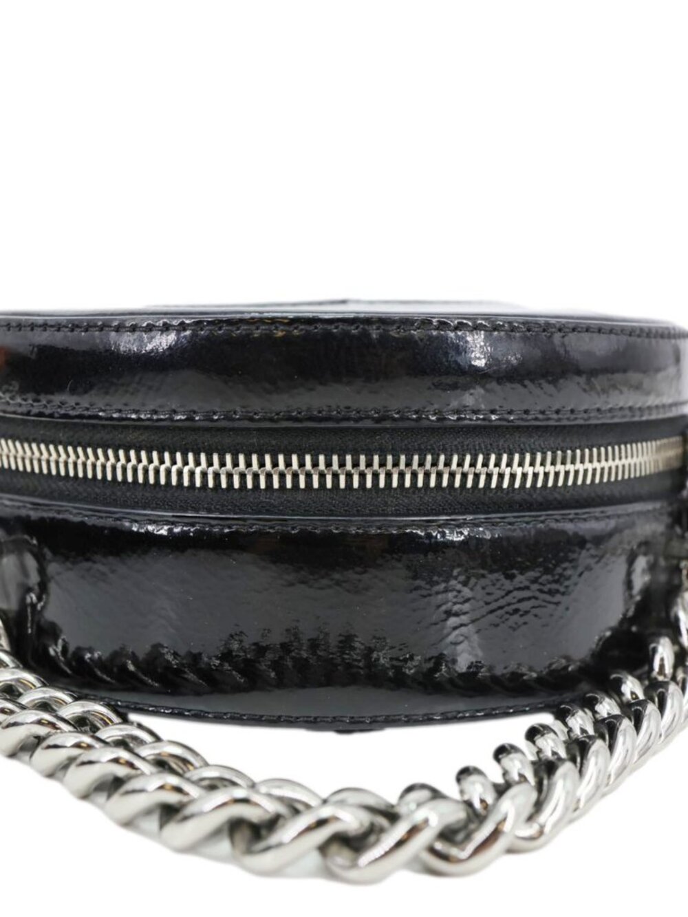 Chanel  Round as Earth Patent Leather Crossbody Bag Black - Picture 5 of 15